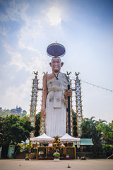 The big statue of the most famous Buddhist saint of the Northern of Thailand  Khruba Chao Aphichai Khao Pi Monument ,Li, Lampoon, Thailand © kuarmungadd
