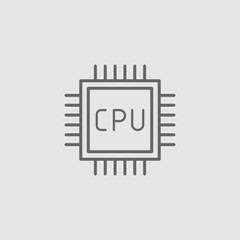 CPU. Flat vector icon