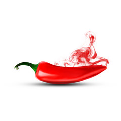 red chili or chilli cayenne pepper isolated on white background cutout