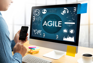 AGILE Agility Nimble Quick Fast Concept businessman working