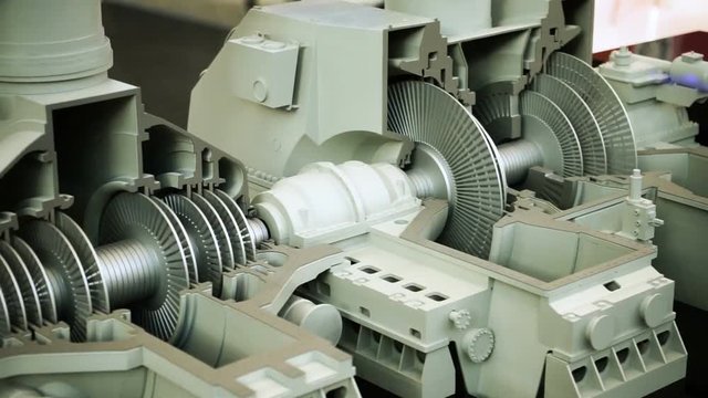Machinery production. Breadboard model of turbine. HD