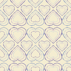 Seamless vector background with decorative hearts. Valentine's day.
