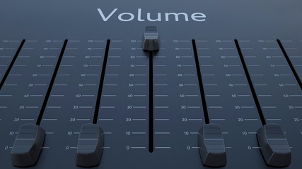 Sliding fader with volume inscription. Conceptual 3D rendering