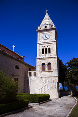 Church tower in Primosten, Croatia