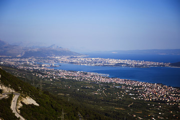 Fototapeta premium View from Kozjak mountain on Split and Dalmatia