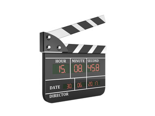 movie clapper board high quality 3d render no shadow