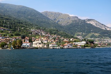 Fototapeta na wymiar View to Pianello del Lario at Lake Como, Lombardy Italy