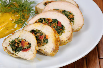 Chicken breast stuffed with vegetables