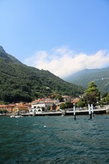 Fototapeta na wymiar Lake Como and Gravedona ed Uniti, Lombardy Italy