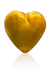 gold heart golden luxury color on white