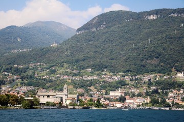 Fototapeta premium View to Gravedona ed Uniti on Lake Como, Lombardy Italy