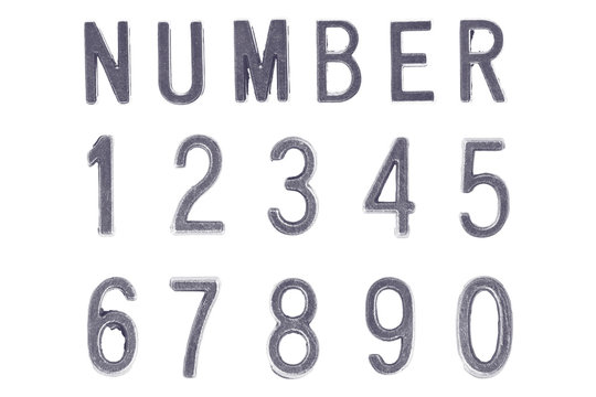 Silver Font Number 1 to 0, Retro style font face or Font type