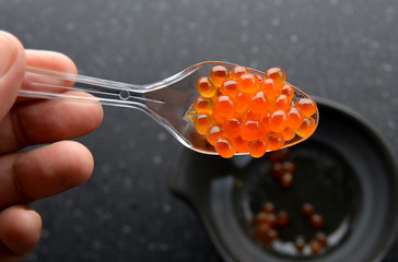 Salmon eggs or Ikura in Japanese style.