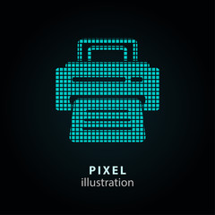 Printer - pixel illustration.