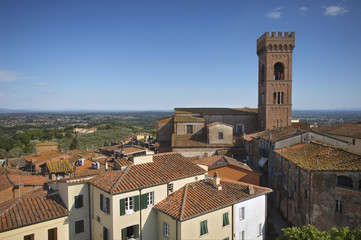 Fototapeta na wymiar View of Montecarlo, Lucca. Italian city of wine.