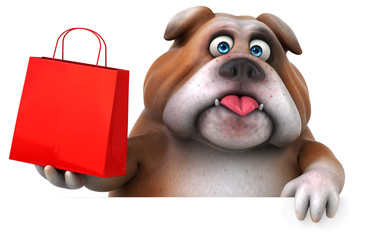 Naklejka premium Fun bulldog - 3D Illustration