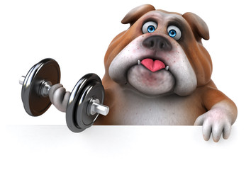 Fun bulldog - 3D Illustration