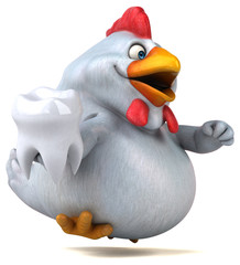 Fun chicken - 3D Illustration