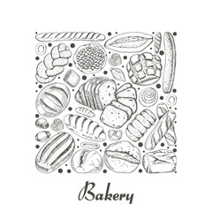 Isolated square of bakery products