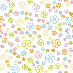 Pattern of  colorful flowers  on a white background