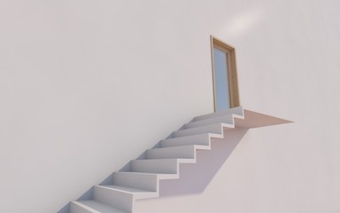 Business Concept of stairway on wall as a metaphor to business growth