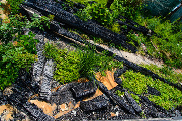 The remains from the house after the fire