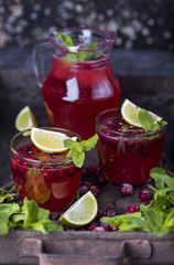 fresh cranberry juice in a glass