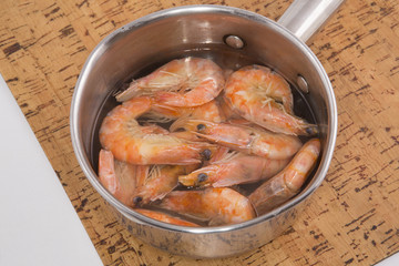 Shrimp in a pan