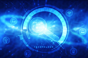 2d illustration technology background