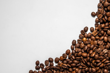 Mixture of different kinds of coffee beans. Coffee Background. roasted coffee beans.
