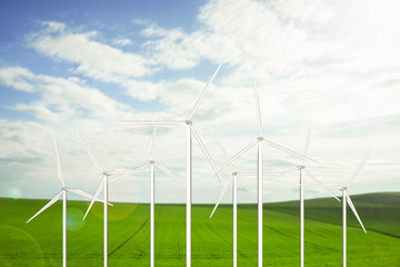  Wind Turbine Clean Nature Ecology Environment Concept
