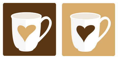 Pair of steaming coffee mugs