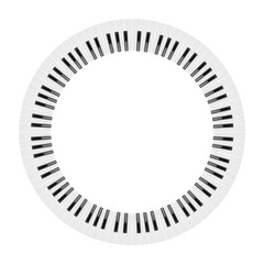 circle piano keyboard Isolated on white background