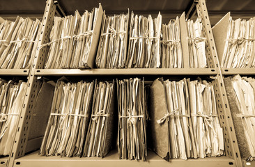 old documents at a rack - nice background