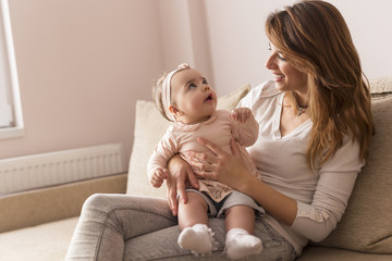 Baby in mother's lap