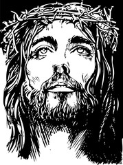 Jesus Christ, crucifixion. Hand drawing