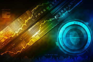 Fingerprint Scanning Technology Concept 2d Illustration
