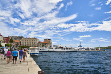Promenade rovinj town in croatia in summer