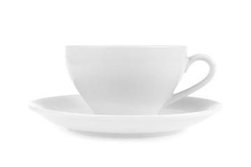 White coffee cup isolated on white background.