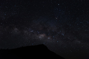 milky way night scene with mountain.