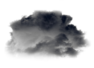 Black cloud or smoke on white background