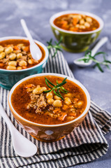 Meat soup with beans