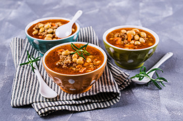 Meat soup with beans