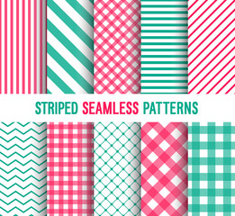 Striped seamless patterns collection.