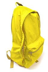 Backpack yellow isolated on white background