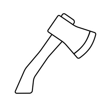 black outline axe on white background clip art preview