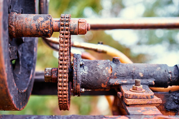 Old rusty engine textured details.