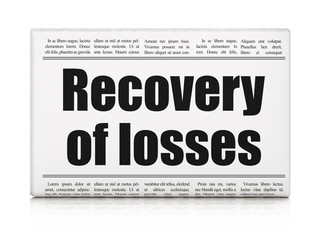 Currency concept: newspaper headline Recovery Of losses