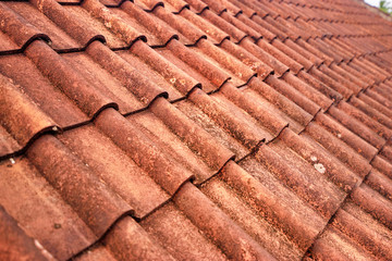 Tile roof pattern textured background.