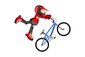 BMX rider isolated over white